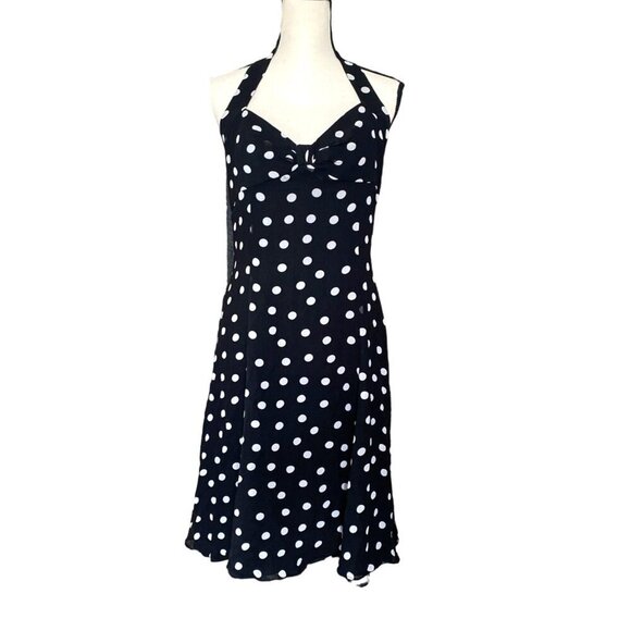 Vintage retro style 1950s pinup rockabilly halter neck polka dots dress women 10 - Picture 1 of 9